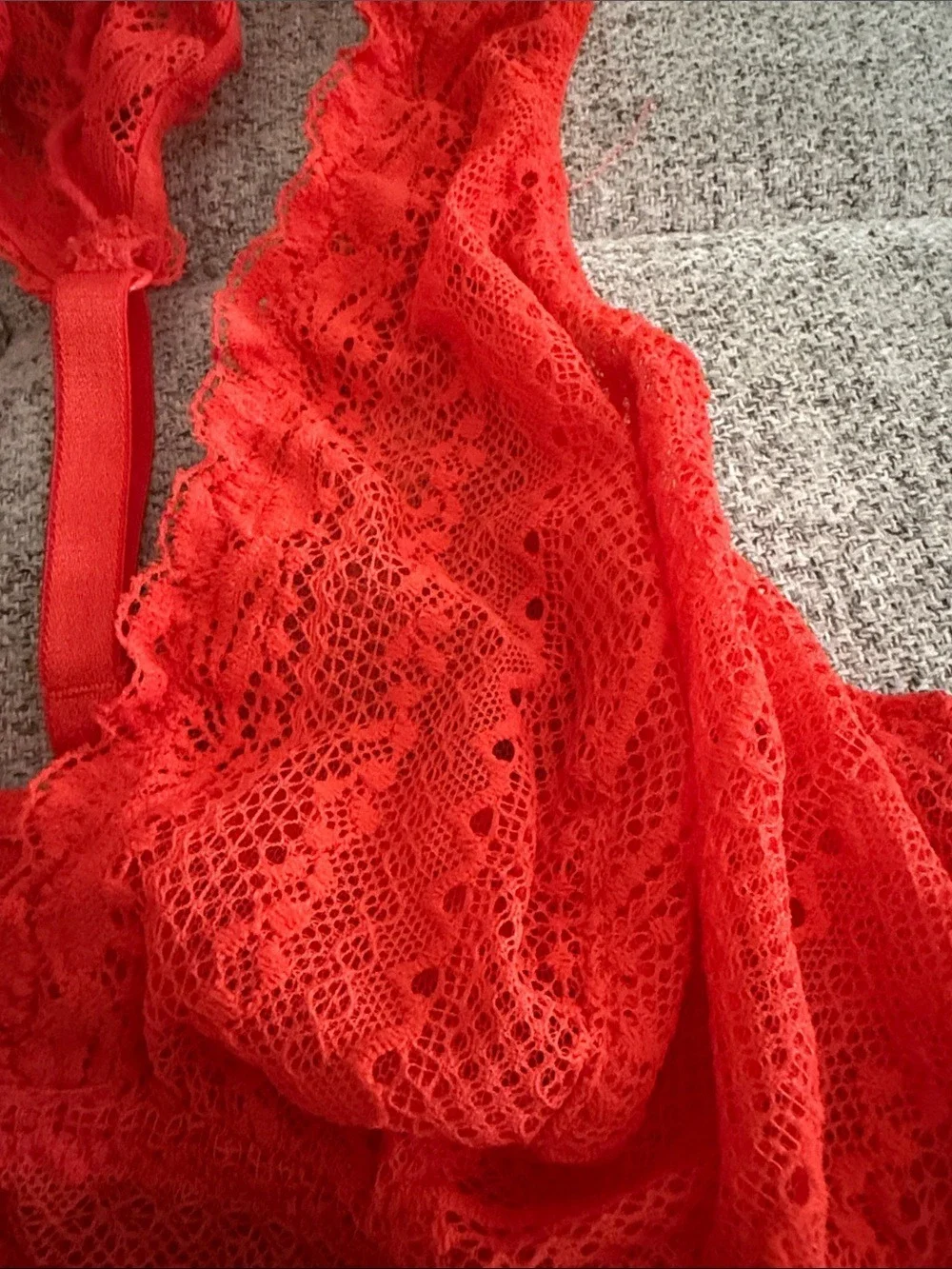 Auden Bright Orange High Apex Racerback Lace Bralette – XS